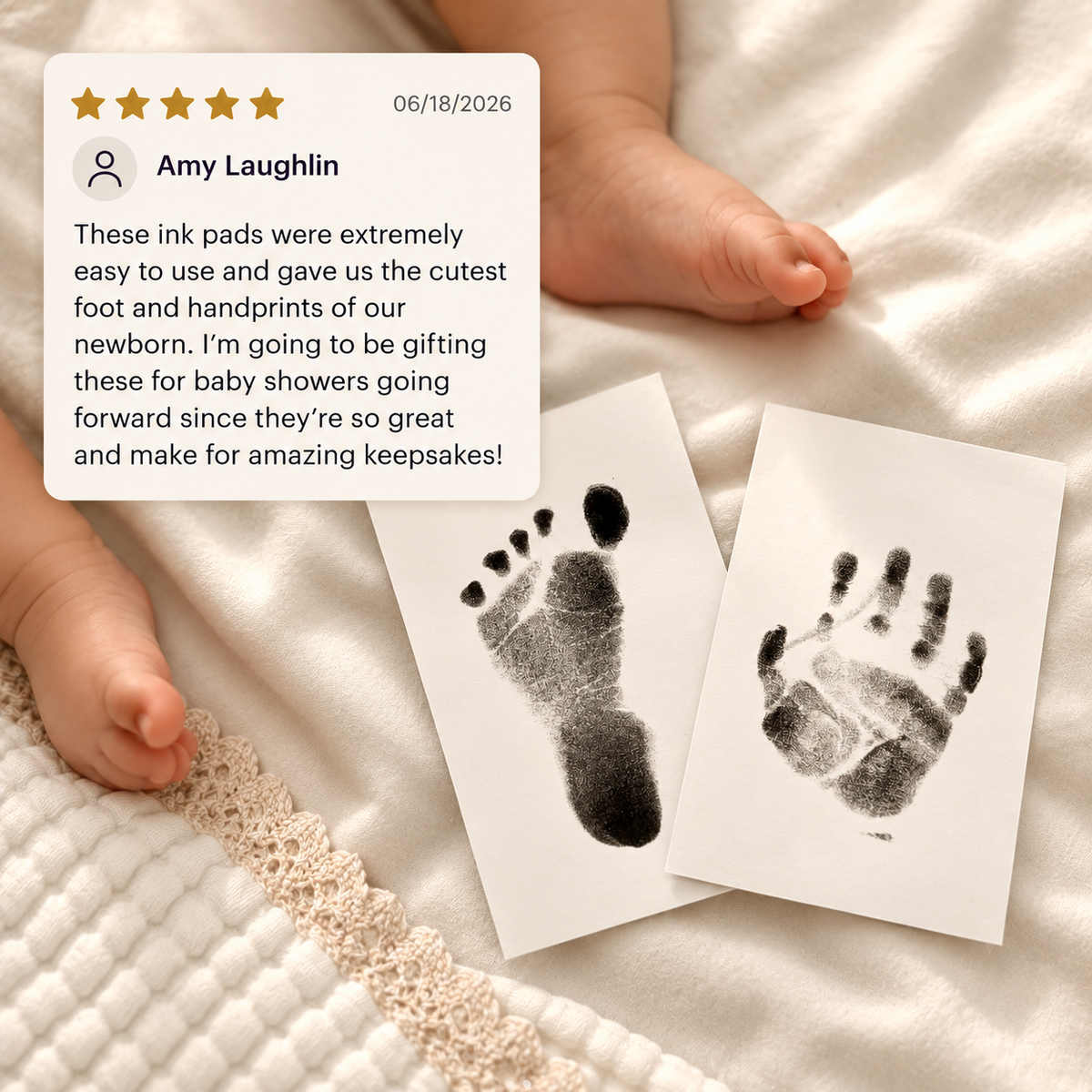 Mess-Free Baby Handprint & Footprint Keepsake Kit